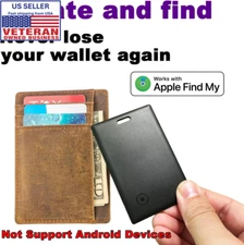 Slim Wallet Tracker Card with Find My Network - Works like Airtag, Locate Your W