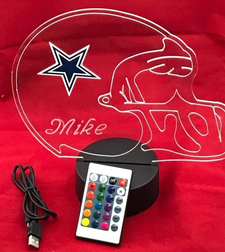 Dallas Cowboys Leuchtleuchte Lampe LED mit Fernbedienung und personalisierter Lampe - Bild 2 von 12