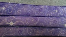 Handmade Fabric Face Mask - Reusable Purple Stars - Shinny