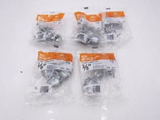 5 Pack 3/8" Halex Zinc Conduit Twin Screw Cable Clamp Connectors 2051