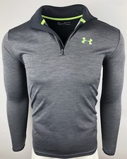 Under Armour Heat Gear Boys Youth XL Quarter Zip Green Pullover Long Sleeve