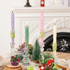 Sungmor Scented Candles Elegant 4PC Soy Wax Taper Lily of the Valley Candles Set