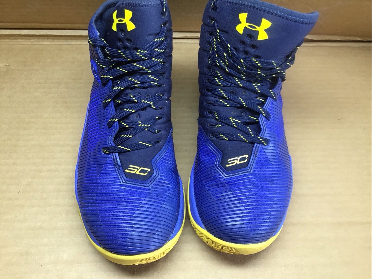 Under Armour UA Curry 2.5 Bright Blue & Yellow High Tops