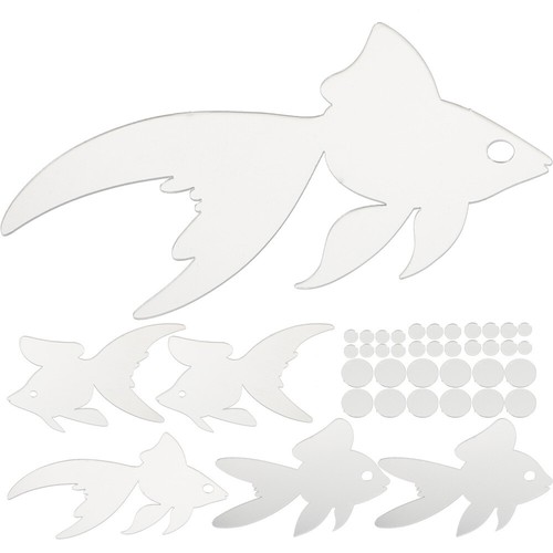 Fish Mirror Holiday Wall Sticker Selfadhesive Decor Stickers