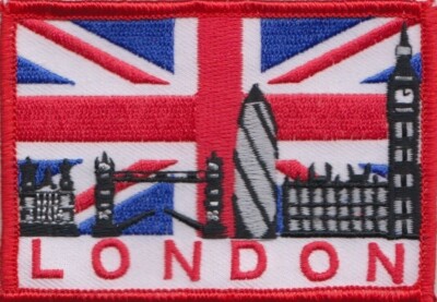 London Skyline Union Jack gestickter Aufnäher
