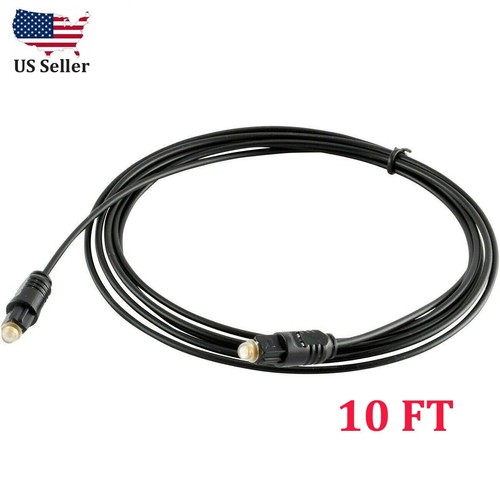 10 FT Digital Fiber Optic Audio Cable Cord Optical SPDIF TosLink for TV DVD AMP