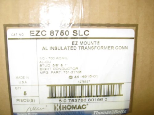 5-Pk T&B EZC 8750 SLC Al Insulated Transformer Conn 8 Conductor AL-CU - Picture 3 of 3