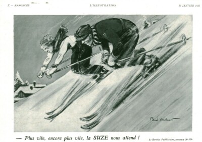 Alte Reklame schneller Die Suze wartet auf uns 1935 oder 1936 aus Zeitschrift