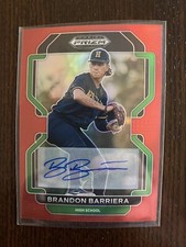 2022 Prizm Draft Picks Baseball Base Auto Red Brandon Barriera /50 SP RC Rookie