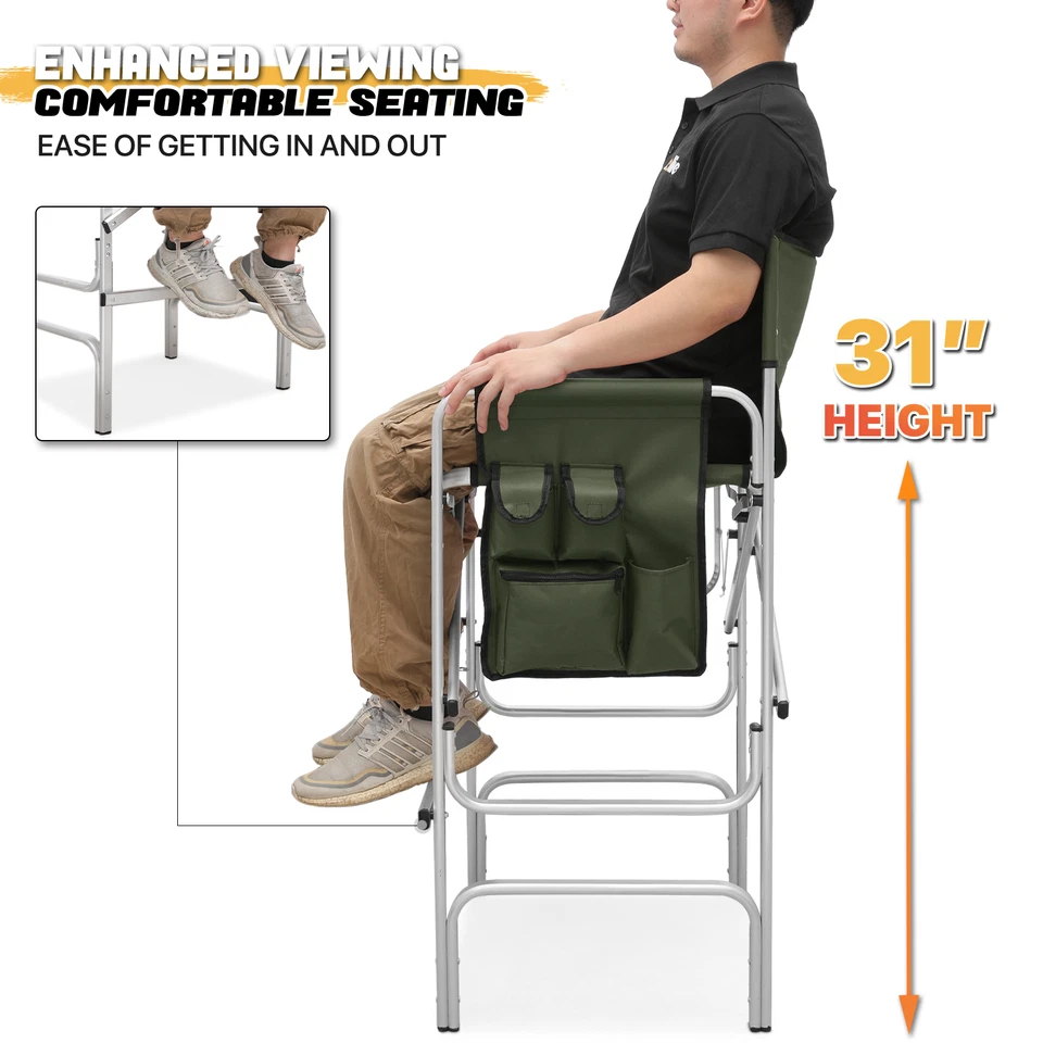 31 «Складной директор стул алюминиевая рама кемпинг рыболовное сиденье с боковой лоток + карман - Изображение 3 из 4