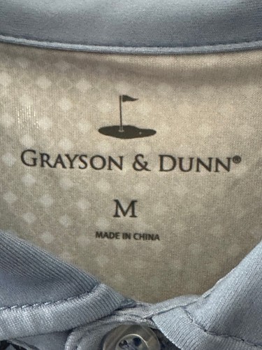 Grayson & Dunn Blue Geometric Pattern Golf Polo Shirt Mens Medium - Picture 4 of 6