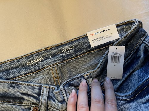 Jeans dritti Old Navy High-Rise OG taglia 6 nuovi con etichette - Foto 5 di 5