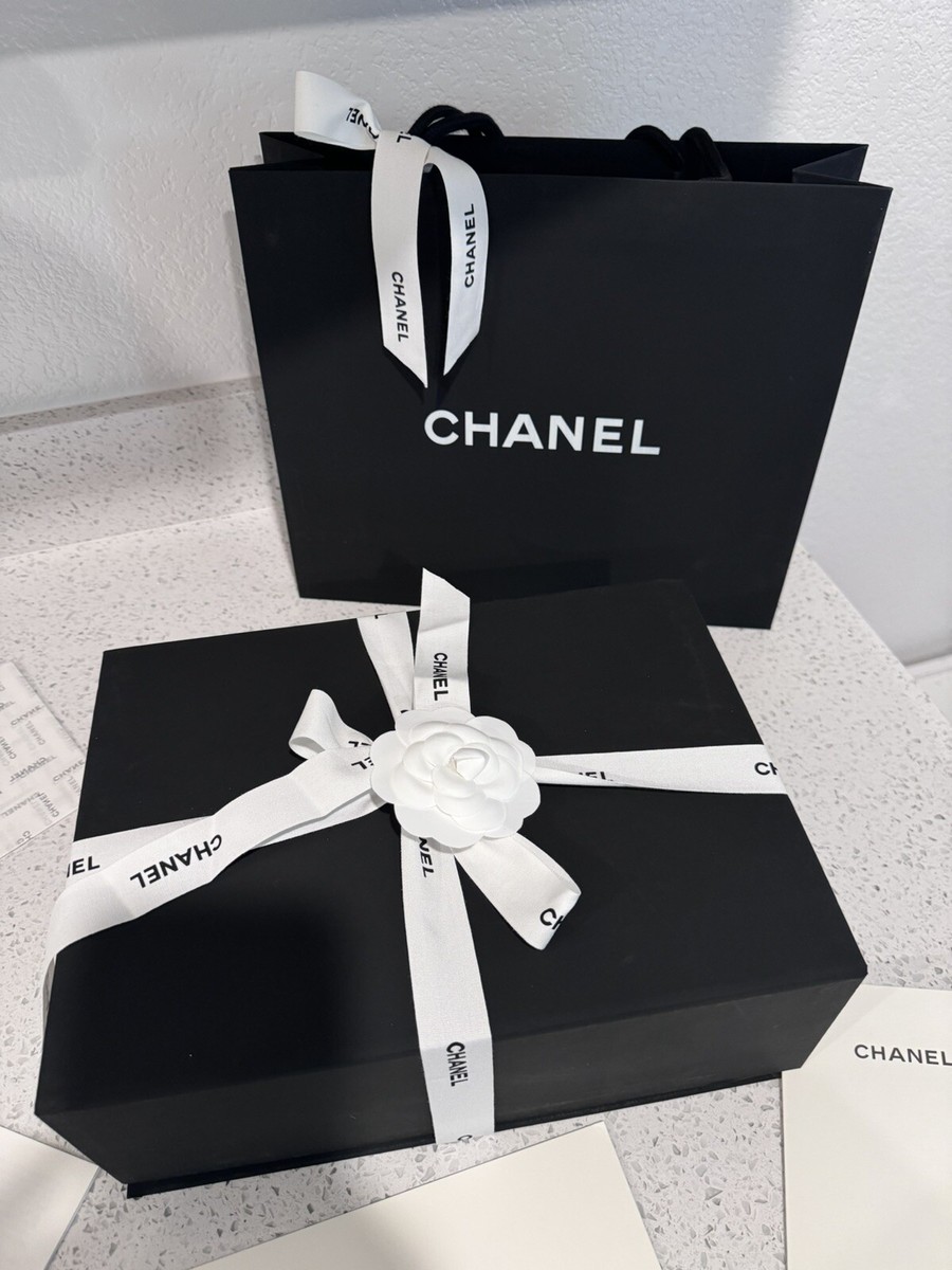 Magnetic CHANEL Box Empty Gift Box 12” X 8” X 4” With Shopping Bag