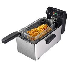 BRENTWOOD® 1,500-Watt 12-Cup Electric Stainless Steel Deep Fryer, Black