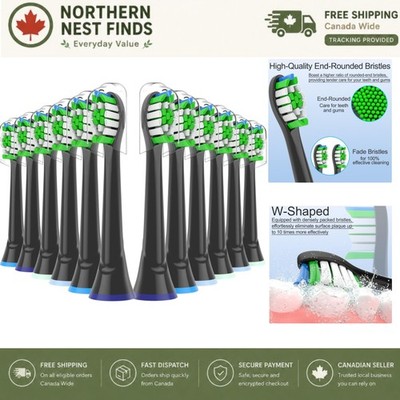 12 Pack Replacement Heads for Philips Sonicare - Advanced DuPont Bristle Design
