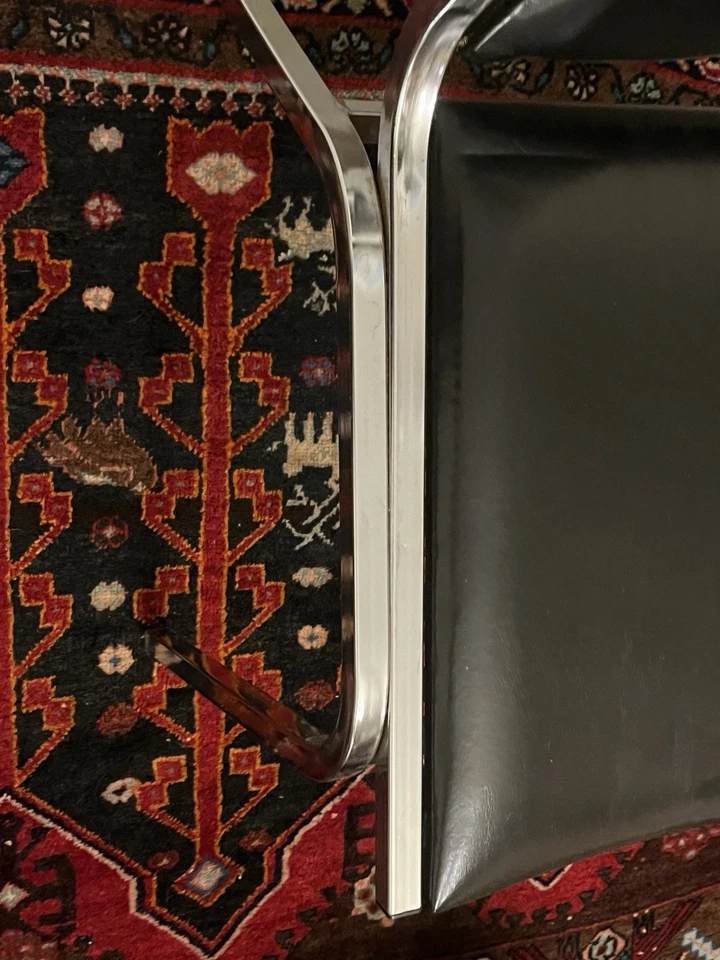 Quality Vintage Mid-Century Modern Steel Vinyl Fabric Chairs EUC - Image 4 of 4