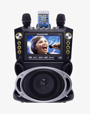 Karaoke USA GF844 7in Karaoke System DVD Player Bluetooth USB SD w/ 2 Mics
