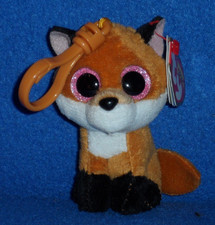 TY BEANIE BOOS - SLICK the FOX KEY CLIP - MINT with MINT TAG