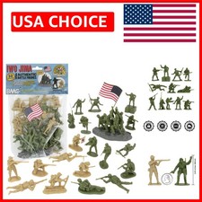 BMC WWII Iwo Jima 32-Piece Plastic Army Men Set - Iconic Military Play Figures