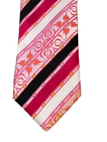 Bruno Conte Pink Navy Vintage Tie Handmade 100% Microfiber 3.5” - Picture 2 of 4