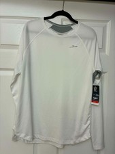 Speedo Men's Long Sleeve Performance Shirt White Medium UPF 50 NWT