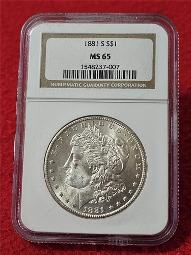 1881-S MORGAN SILVER S$1 DOLLAR  NGC MS 65                                #T0693