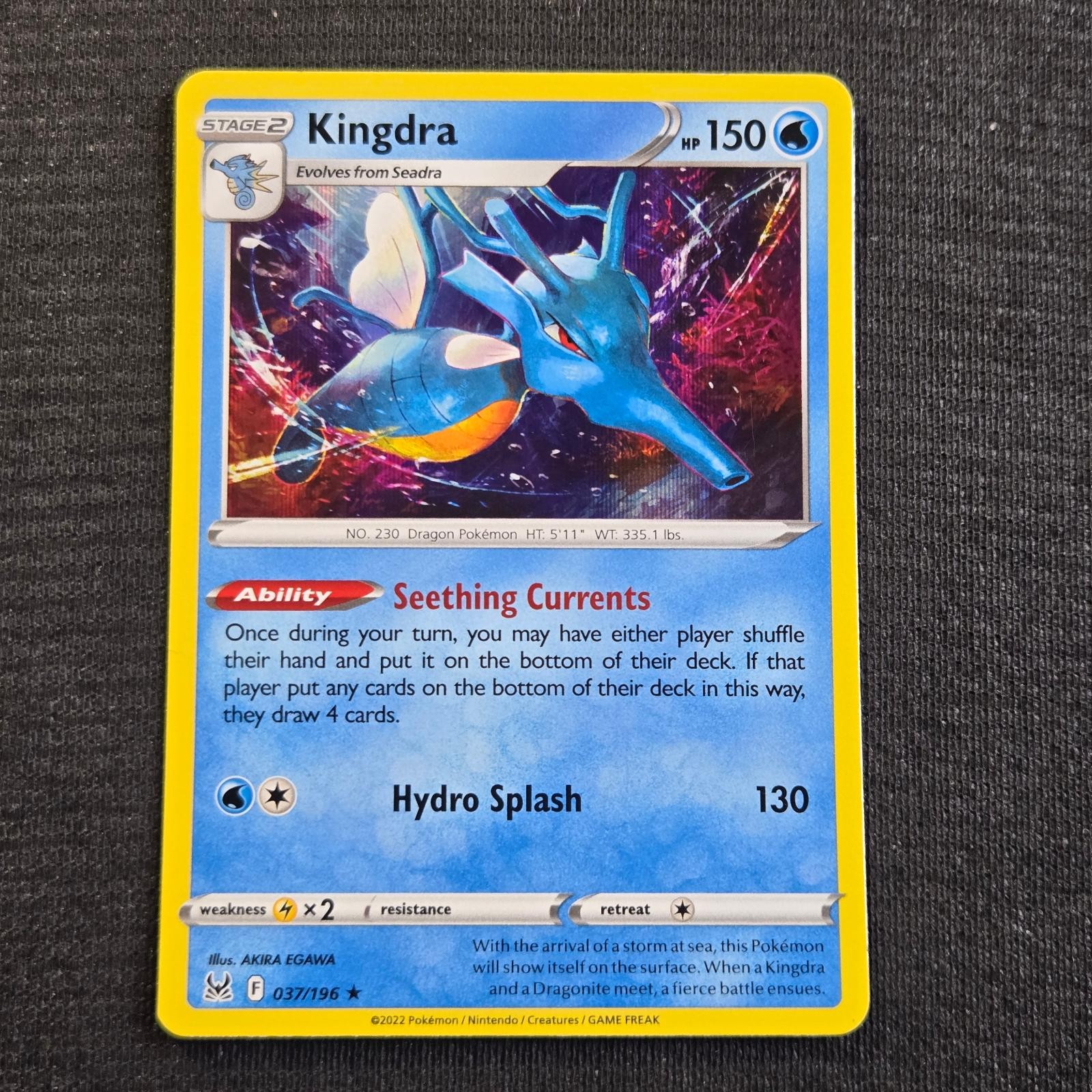 Pokemon Lost Origin Kingdra Holo Rare 37 Lightly Played