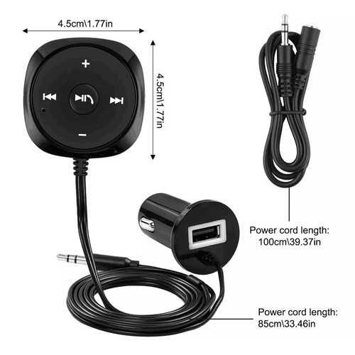 For Car Stereo Audio AUX-in Bluetooth Wireless Receiver Transmitter Adapter FM. - 第 1/5 張圖片