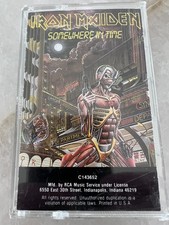 RARE OOP U.S CLUB EDITION Iron Maiden CASSETTE TAPE Somewhere in Time 1986 metal