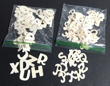 Natural Wood Letters Unfinished Decorative Crafting Lot 75 Pieces 1"-1.25" ea
