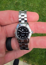 TAG Heuer WAF141C.BA0824 Womens Aquaracer Series Watch 10 Diamonds Black Silver