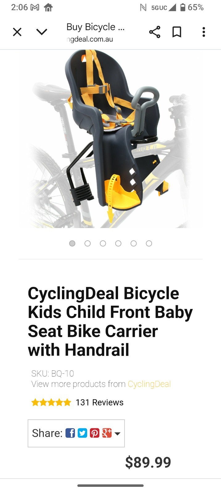 Kids Front Child Infant Bike Seat Bicycle Chair
