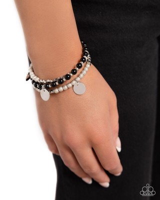 NEW-BOUNDLESS BEACHES COIL BRACELET-Paparazzi Jewelry-Black
