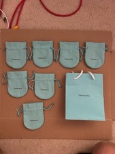 7 PC TIFFANY  CO. FABRIC JEWELRY DRAWSTRING POUCH BAG 3" x 3.5"  GIFT BAG lot