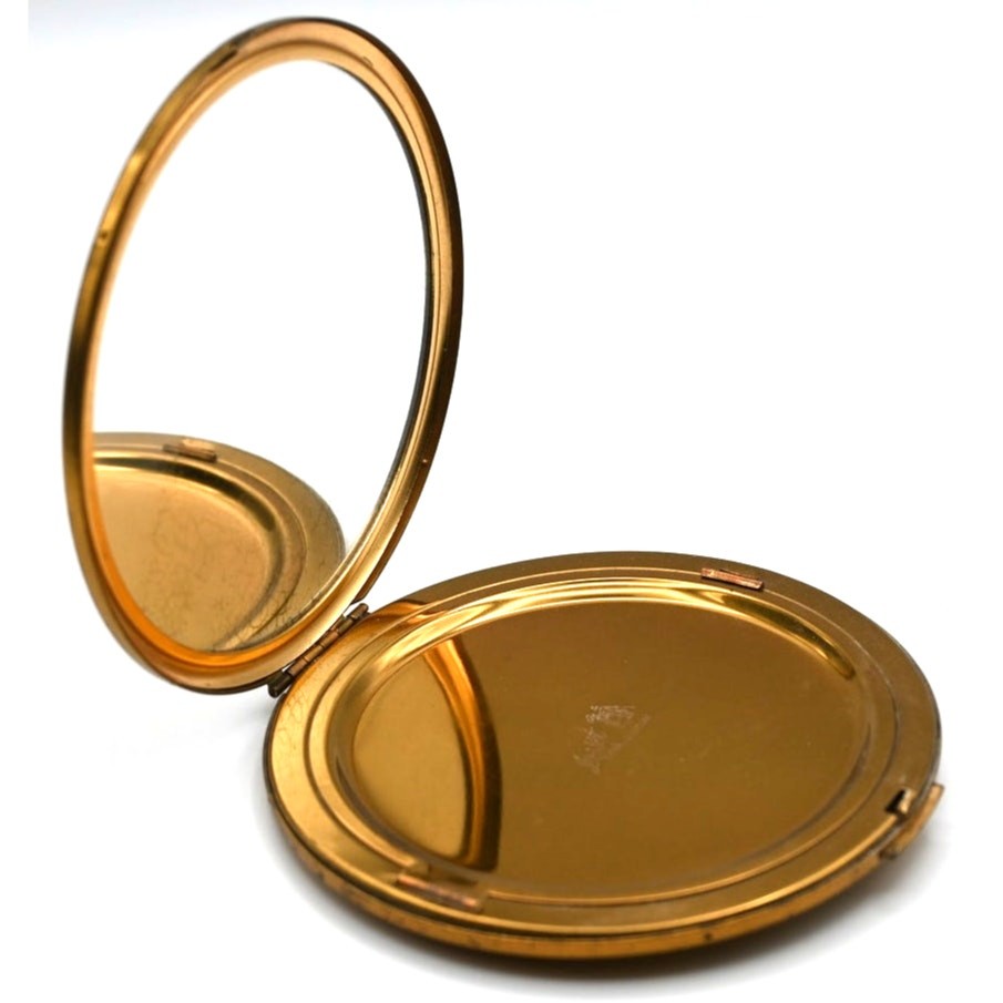 Vintage Dorset Fifth Avenue Compact 1950s Brass Enamel Eastern Star Fraternal