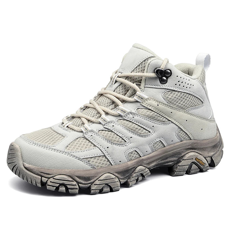 Outdoor Hiking Boots Men's Lace-up Anti-slip Wear-resistant Low-top Casual Shoes-image