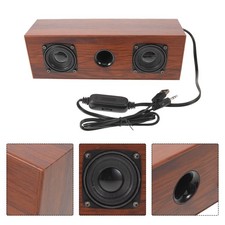 Computer Speakers: 9.45 Inch Wood Sound Bar Speaker for Desktop PC with 3.5mm