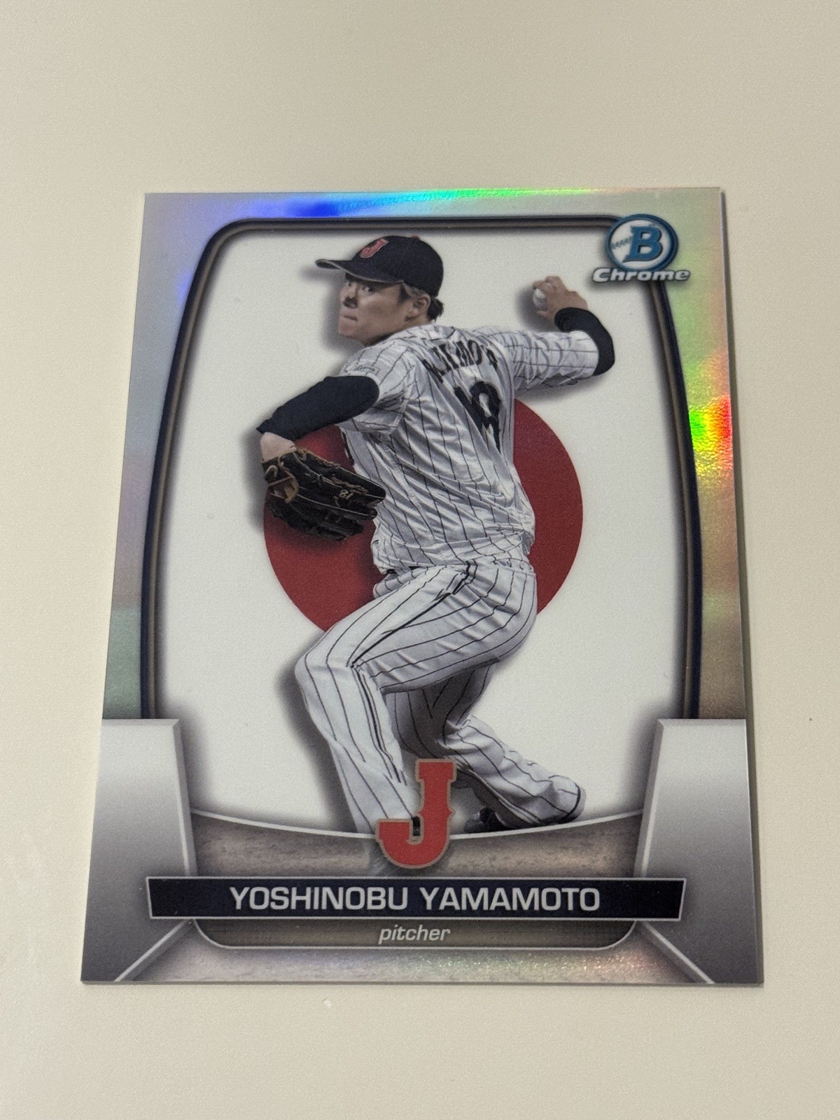 2023 Bowman Chrome Yoshinobu Yamamoto WBC Flag Refractor /499 #WBC-51 *WS MVP*
