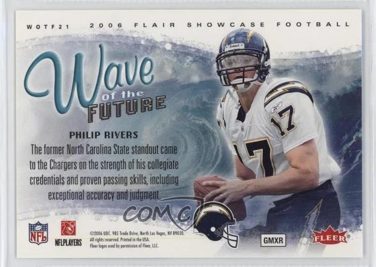2006 Flair Showcase Wave of the Future Philip Rivers #WOTF21 - Image 2 of 2