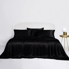  Duvet Cover Set Size - Viscose Derived from Bamboo Soft, Queen Jet Black