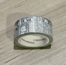 Cute TheCoffeeMonsterzCo Gray Emoti News Newspaper Washi Tape Roll 18 mm TCMC