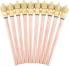 10PCS Access/Service Valve 1/4'' SAE x 1/4'' OD x 4'' Stem Core AC Refrigeration