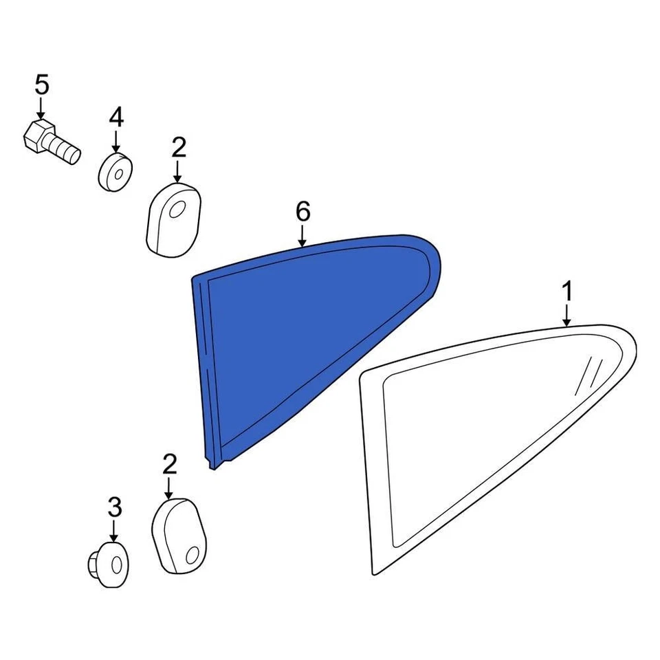 For Porsche 911 1999-2013 Porsche 99654332600 Rear Right Quarter Glass Seal - Imagem 2 de 4