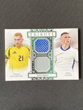 Dejan Kulusevski, Phil Foden 2025 Futera Unique Tribute Patch Green /15 #TB14