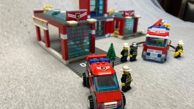 Lego City Fire Station #7945 With Minifigs, Missing 2 Pieces, No Box or Manual