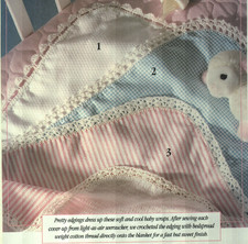 BABY-SOFT BLANKETS 3 TRIMS NURSERY DECOR CROCHET PATTERN INSTRUCTIONS