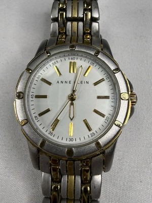NEW ANNE KLEIN 2 TONE GOLD+SILVER,STAINLESS STEEL BRACELET WATCH AK/2127WTTT