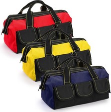 3 Pack Tool Bag, Wide Mouth Tool Tote Bag with Waterproof Base, Heavy Duty Tool