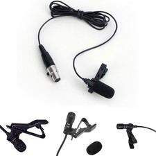Black Lavalier-Lapel Clip Microphone Mic 4-PIN Mini XLR TA4F For Shure-Wireless
