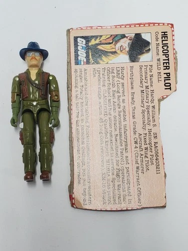 EX+ 1983 WILD BILL v1 100% Complete Filecard Dragonfly Pilot Vintage Gi Joe
